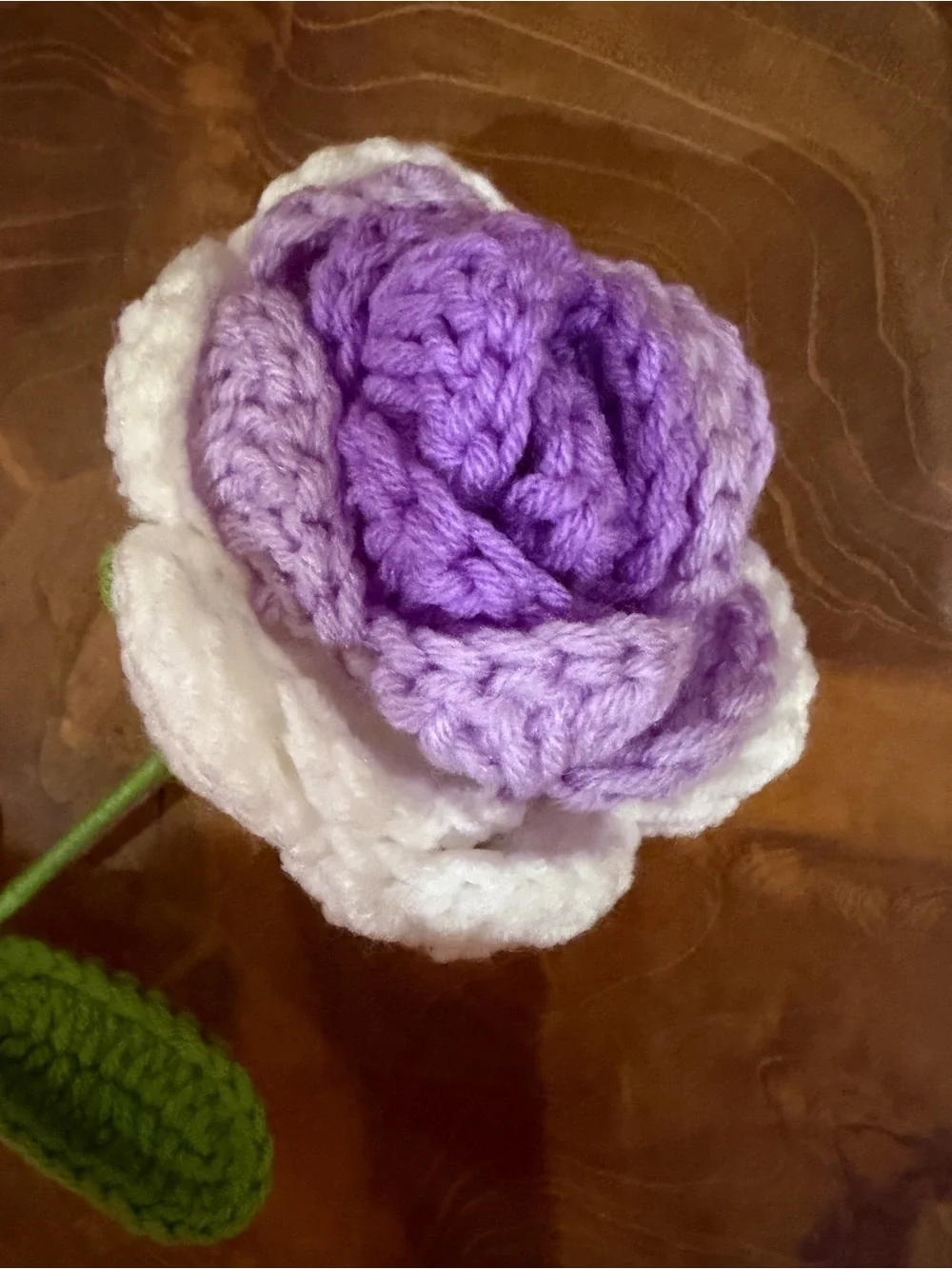Handmade 10 Purple Crochet Knitted Flower Roses Bouquet Birthday Wedding Gift
